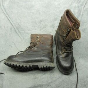 Cabela Men Logger Boots 9.5? Brown Goretex Waterproof Insulated Leather Work VTG